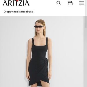 Aritzia Black Mini Wrap Dress